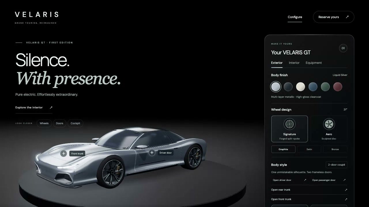 VELARIS 3D Car Configurator